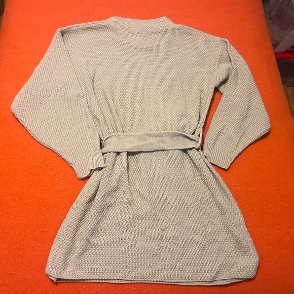 Glamorous brown waffle 3D knit long sleeves belted sweater dress made in UK NWT - Picture 8 of 10